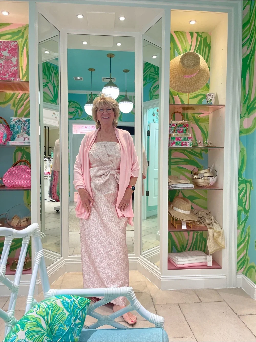 Lilly Pulitzer Strapless Pink Brocade Bow Dress - Picture 3 of 4